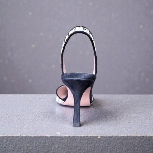 Ann Taylor Tweed and Suede Slingback Heels - Size 8.5 - Picture 3 of 8